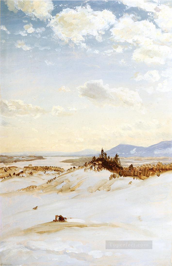 snow Scene Olana scenery Hudson River Frederic Edwin Church Oil Paintings